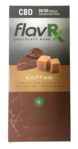 CBD toffee chocolate bar FlavRX